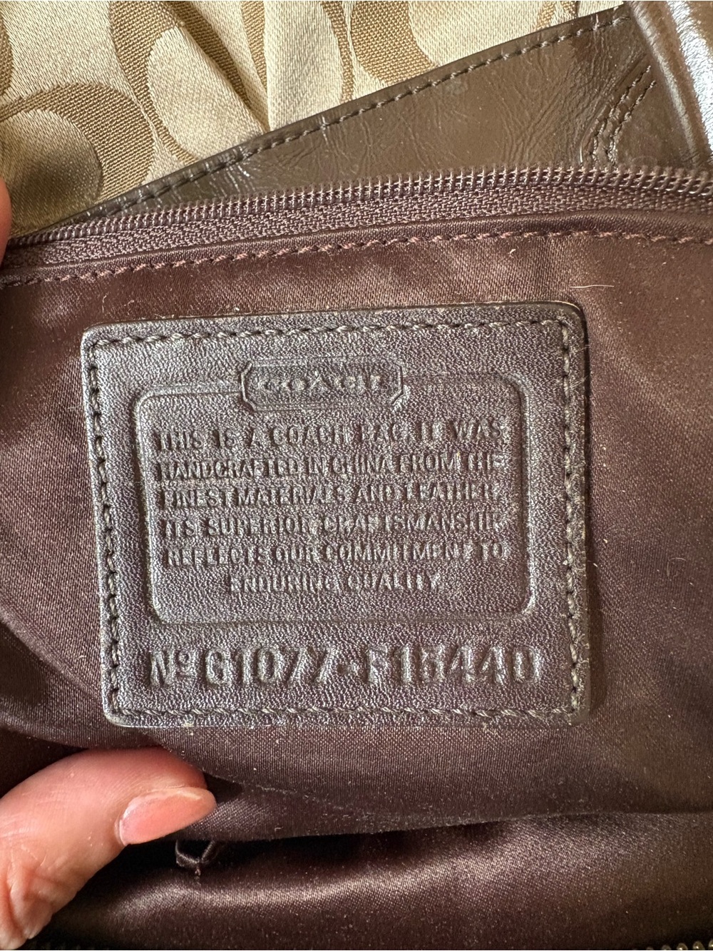 Coach F13740 Soho Pleated Signature Jacquard Hobo Satchel Brown Khaki Y2K - Picture 3 of 7